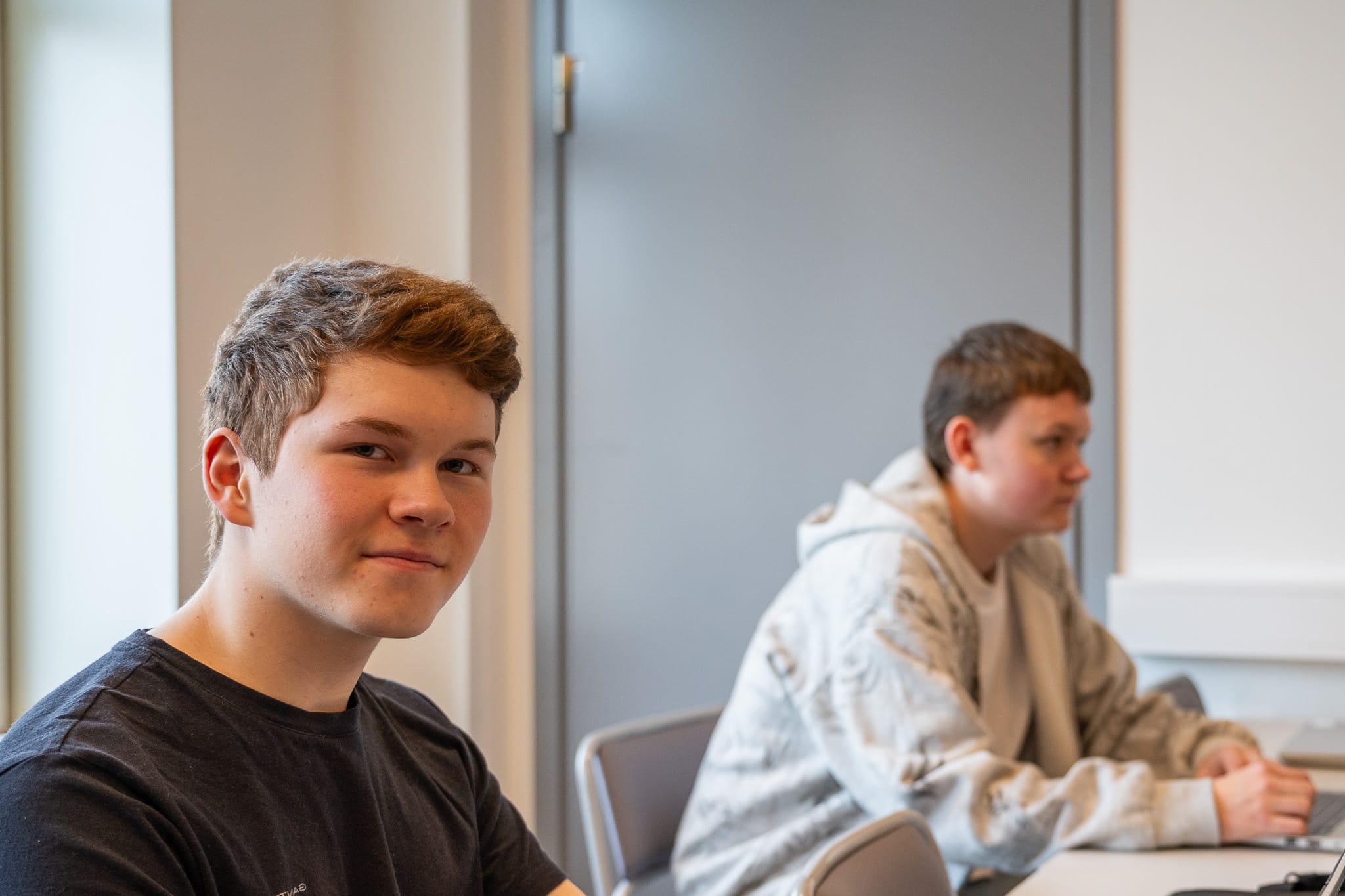 Elever på el- och energi&shy;programmet
