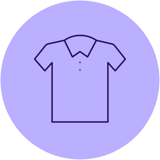 Grillska symbol mörklila kläder idrott